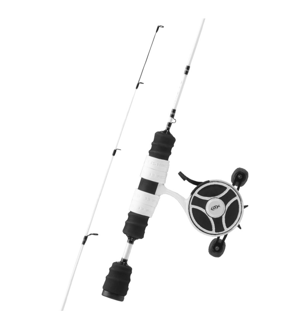 Комбо набор 13 FISHING V3 FreeFall Ghost 27" Medium Light Left Hand (Flat Tip and Evolve Reel Wraps)