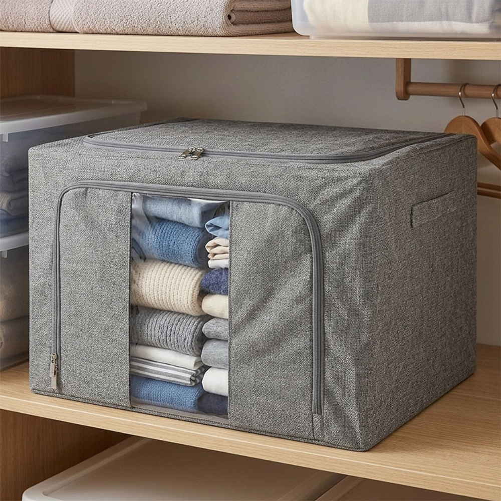 Корзина Förvaringskorg (66л), 50х40х33, серый, полиэстер