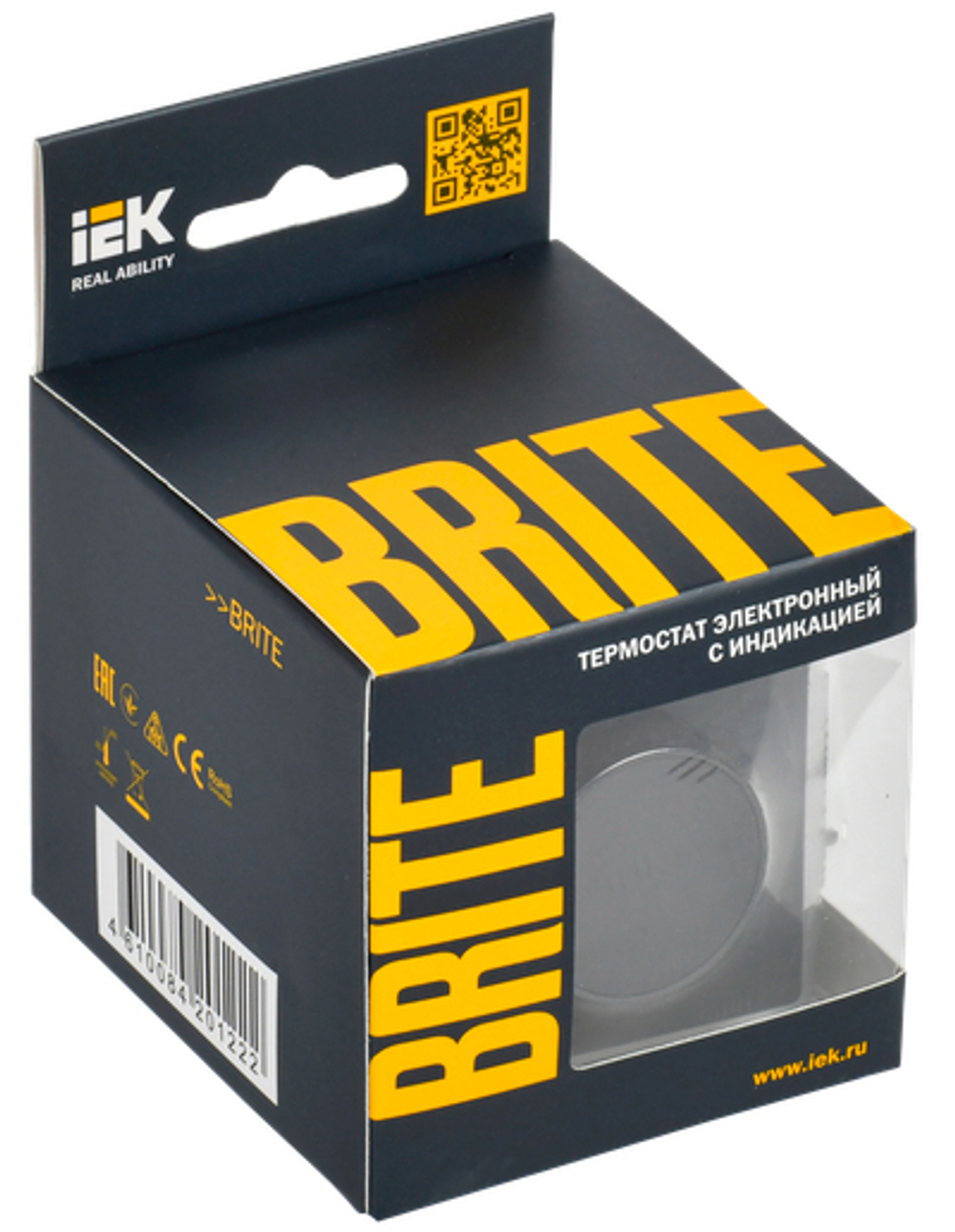 BRITE Термостат электронный с индикацией ТС10-1-БрГ графит IEK