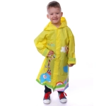 Дождевик-плащ детский «Веселые приключения-Слоник» с капюшоном,регулир.манжет, цвет желтый, размер M(73*50см) ДоброСад
