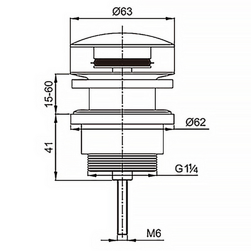 Донный клапан AZARIO для раковины, CLIC-CLAC, 1 1/4, латунь, золото (AZ-105-GL)