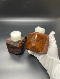 Подсвечник обсидиановый квадратный