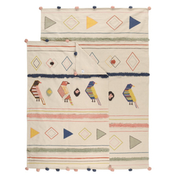 Ковер из хлопка в этническом стиле с орнаментом Птицы из коллекции ethnic, 120х180 см