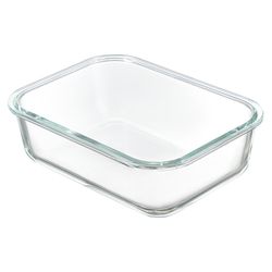 Контейнер для запекания и хранения прямоугольный Click Glass, 1,5 л, светло-серый