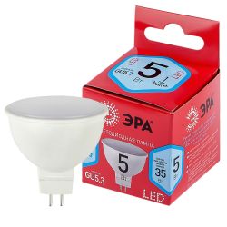 Лампочка светодиодная ЭРА RED LINE LED MR16-5W-840-GU5.3 R GU5.3 5 Вт софит нейтральный белый свет | Лампы cветодиодные Точечные (Софиты) (MR, PAR)