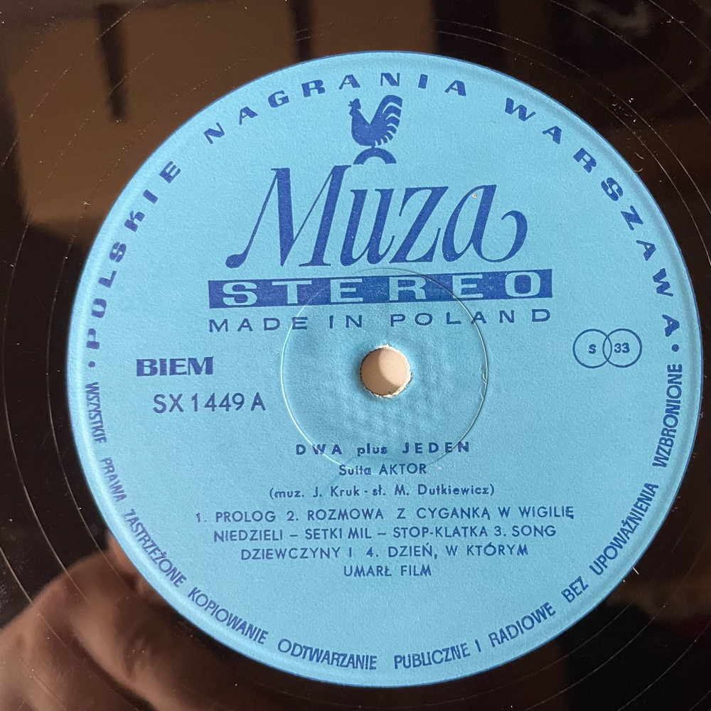 Винтажная виниловая пластинка LP Dwa Plus Jeden Aktor (Польша 1977)