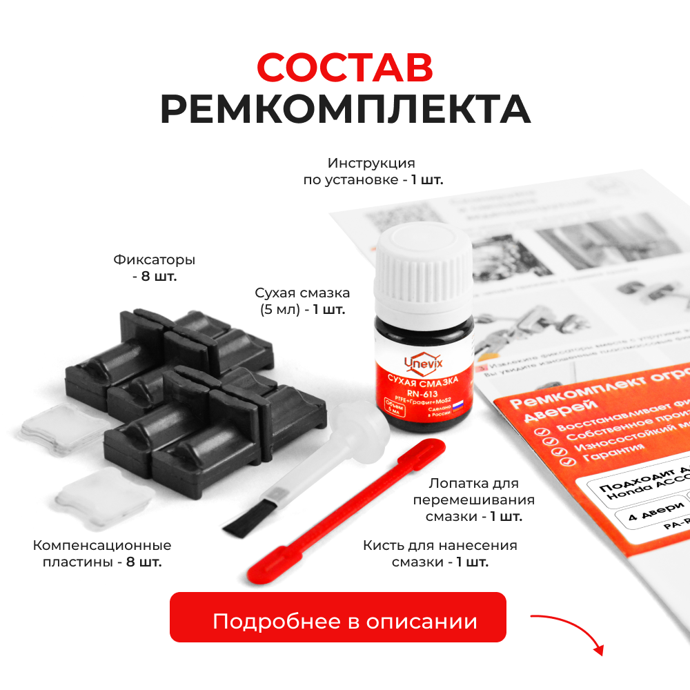 Ремкомплект ограничителей дверей Honda ACCORD (V) CC; CD; CE; CF1 (4 двери, тип 31) 1993-1998