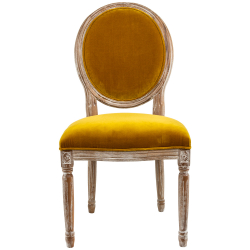 Стул Луи - Медовая горчица бархат лесной орех Объект мечты