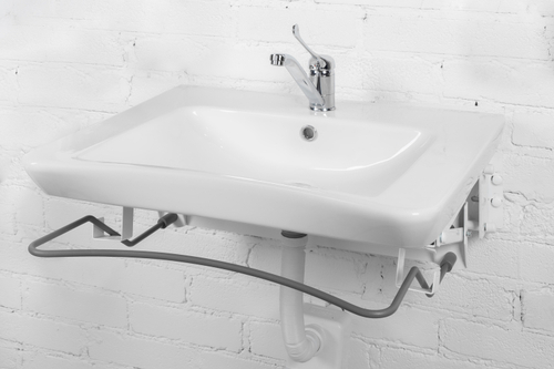 Комплект (Раковина МГН, пневматическое крепление, смеситель, сифон) NOFER H12 белый