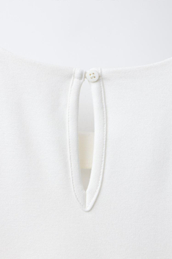 ZARA ПЛАТЬЕ С ПРИНТОМ, ЭКРЮ