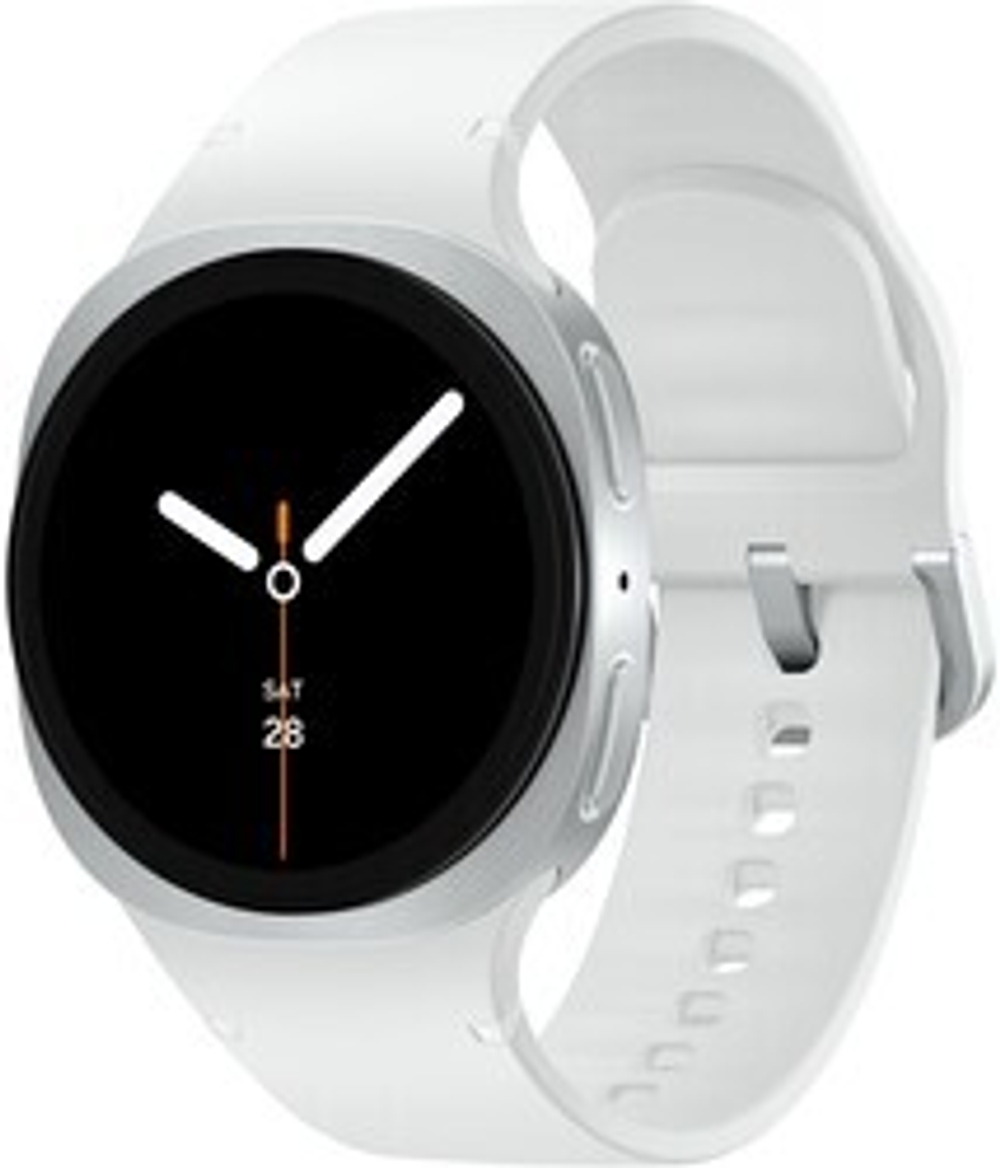 Смарт-часы Samsung Galaxy Watch8 LTE 44mm [корпус - серебристый, ремешок - белый, 1.47", Super AMOLED, 480x480, IP68, Bluetooth, NFC, Wi-Fi, для Android 12.0 и выше]