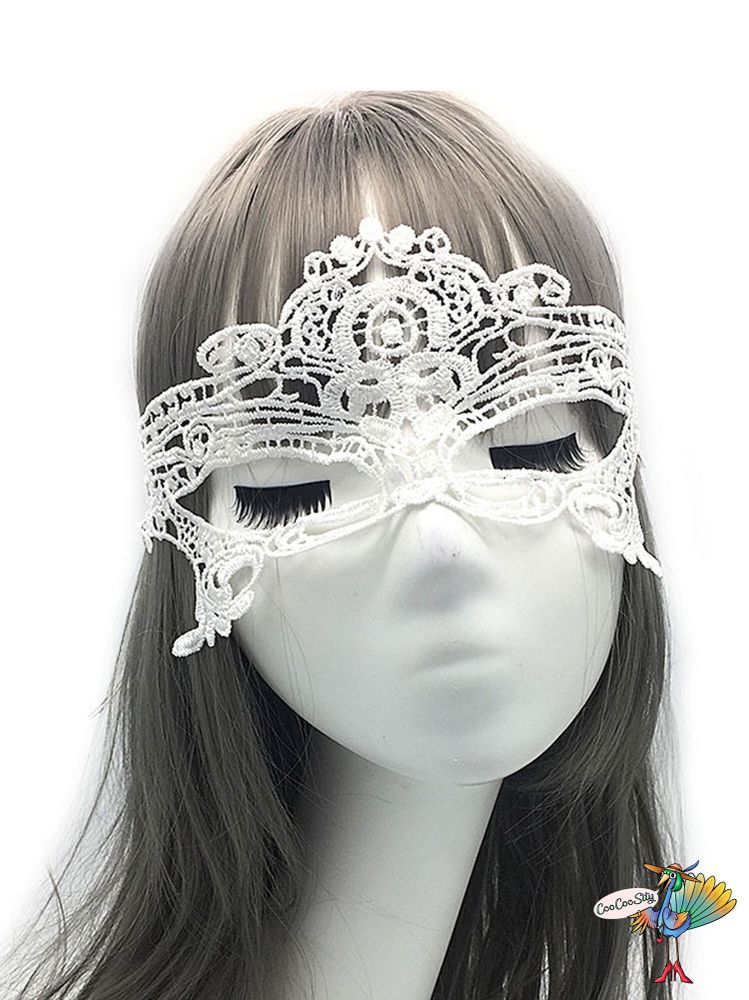 маска кружево Королевское, белая, текстиль