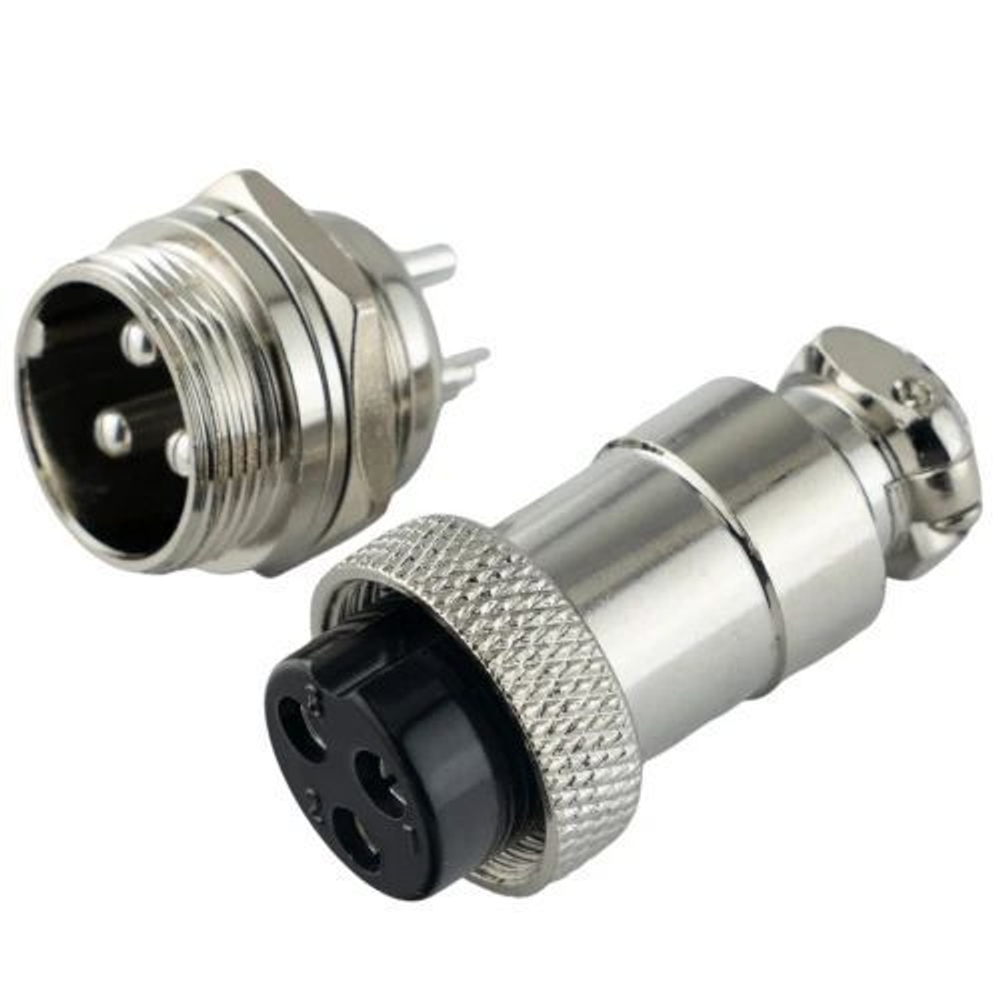 Авиационный разъем GX20 3Pin (штекер+гнездо)