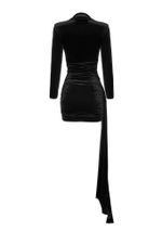 «Velvet case» Платье мини с драпировками из бархата.