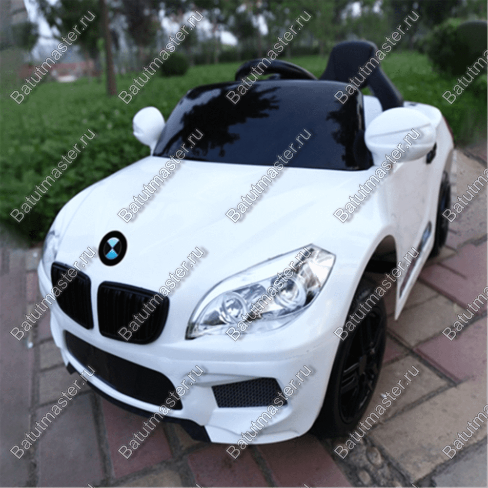 Детский электромобиль "BMW/БМВ" белый, расширенная комплектация