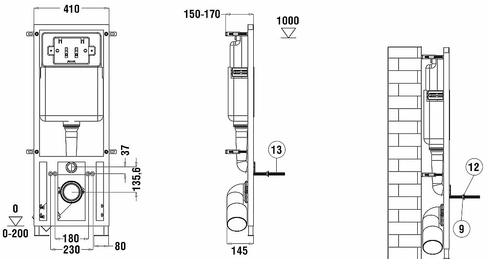Унитаз с инсталляцией WeltWasser MARBERG 410 + MERZBACH 043 MT-GR + MAR 410 RD GL-WT