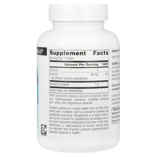 Source Naturals, N-ацетилцистеин, 1000 мг, 60 таблеток