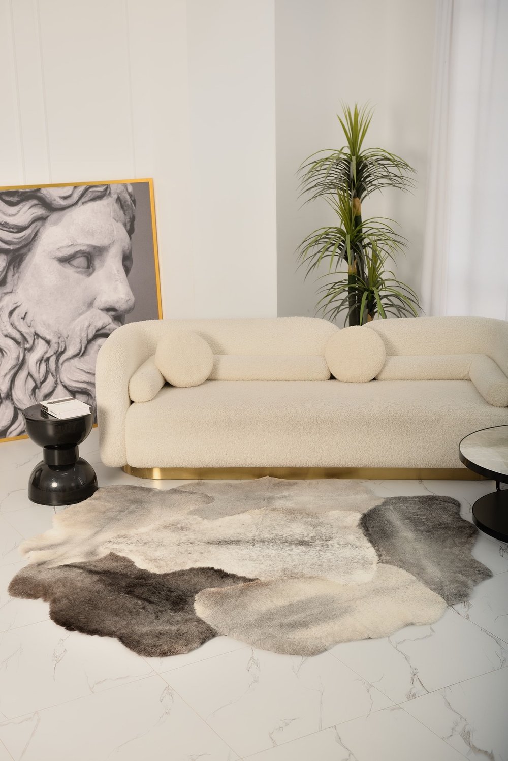 Ковер Мосси стриженный светло-серый