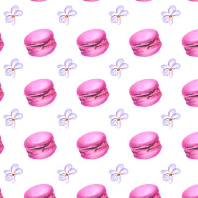 Розовый макарун и фиалка