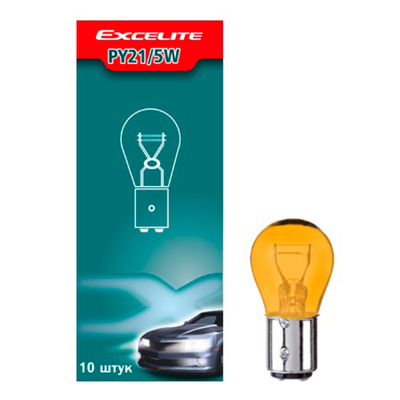 Лампа PY21/5W 21/5W 12V желтый BAY15d Excelite поворот/габарит