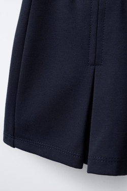 ZARA ЮБКА-ШОРТЫ СО СКЛАДКАМИ, МОРСКОЙ СИНИЙ