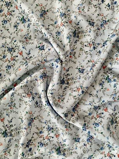 Ткань штапель принт 115 гр/м, ш. 150 см, серо-голубой