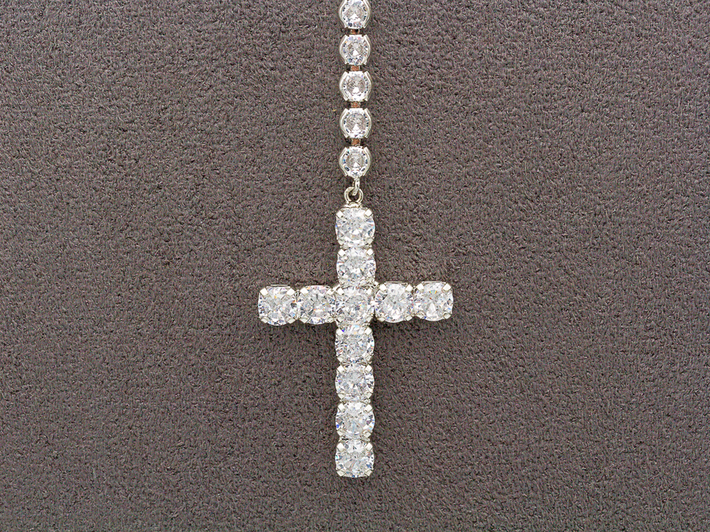 Колье-галстук Крест со стразами 3мм