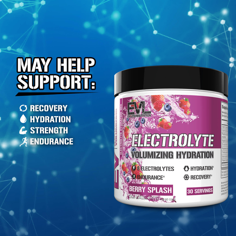 EVLution Nutrition, Electrolyte Volumizing Hydration, ягодный всплеск, 114 г (4,02 унции)
