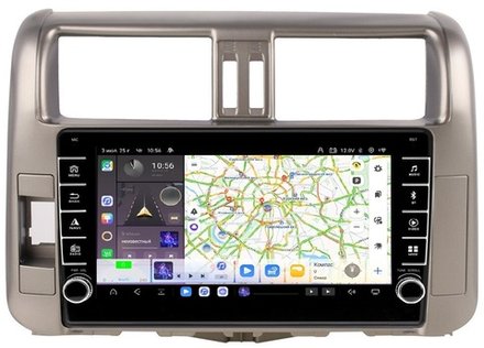 Магнитола для Toyota Land Cruiser Prado 150 2009-2013 - Carmedia OL-9613 (кнопки и крутилки) Android 13, TS20, 6+128Гб, CarPlay, 4G SIM-слот