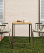 Salguer Барный столик из массива акации и коричневой стали Ø 70 x 70 см