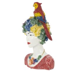 GAEM Фигурка декоративная "Девушка с попугаем", L18 W13 H28 см