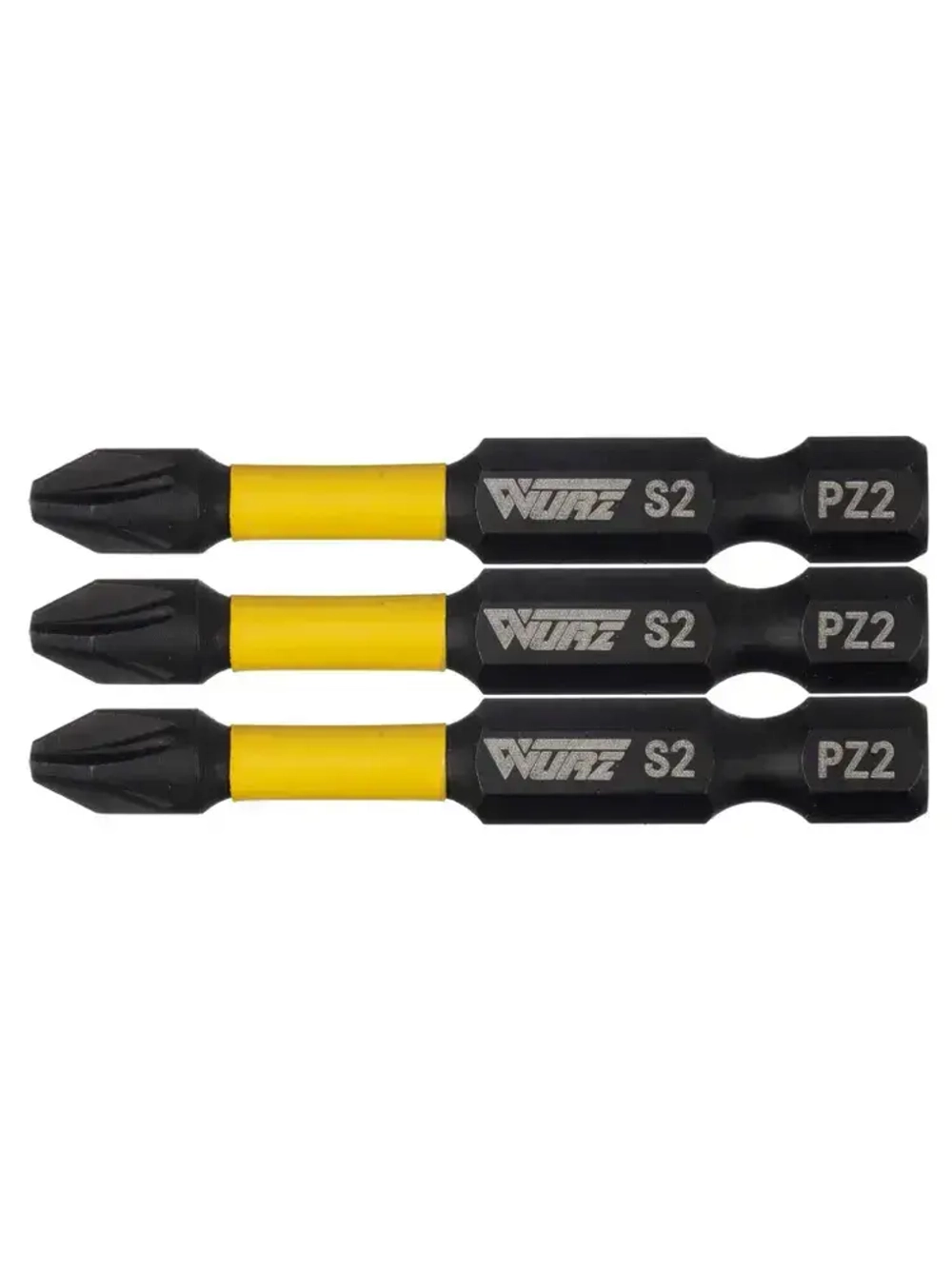 Бита PZ2 х 50мм S2 3шт. торсионная намагниченная WURZ 2930-3