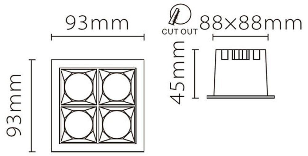 Встраиваемый светильник Fiberli XL003 12130306