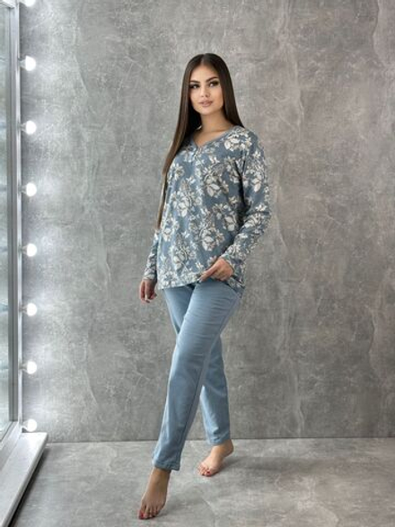 Пижама женская штаны+футб д/р (фланель) П0008-4 норма