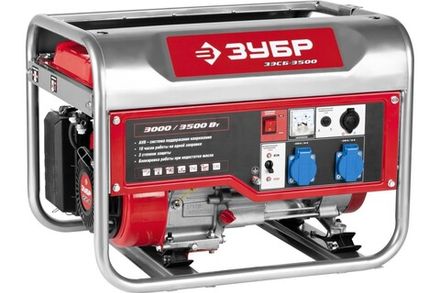 Генератор бензиновый ЗУБР ЗЭСБ-3500 - [3 кВт / 220V]