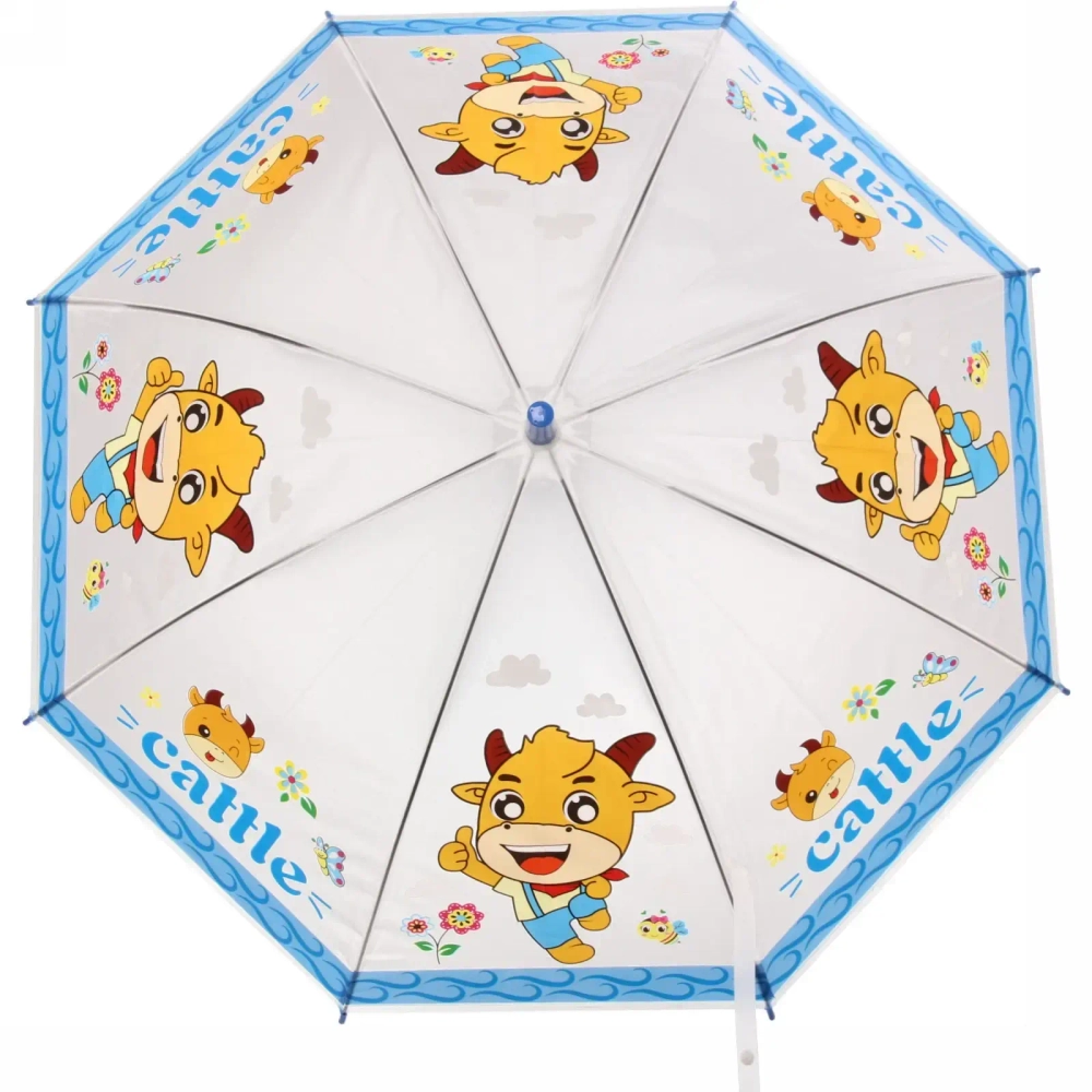 Зонт детский полуавтомат «Ultramarine - Весёлые зверята», микс 6 цветов, 8 спиц, d-98см, длина в слож. виде 65см