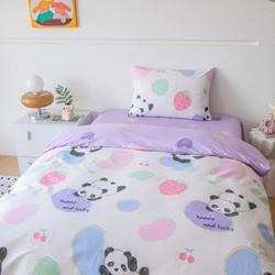 Комплект постельного белья на резинке Сатин Люкс KIDS 100% хлопок CDKR077, 1.5 спальный, простыня 140x200, наволочка 50x70