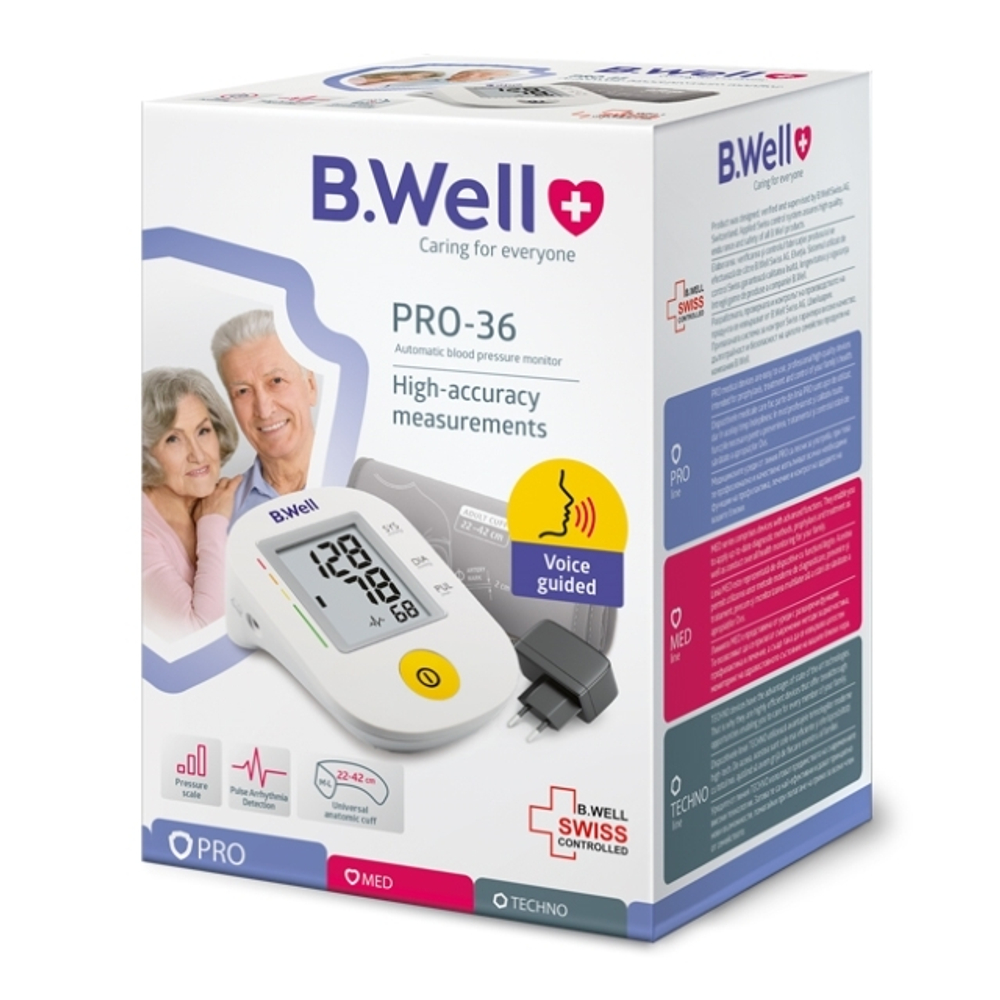 Тонометр автомат B.Well PRO-36, адаптер (манжета 22-42см)