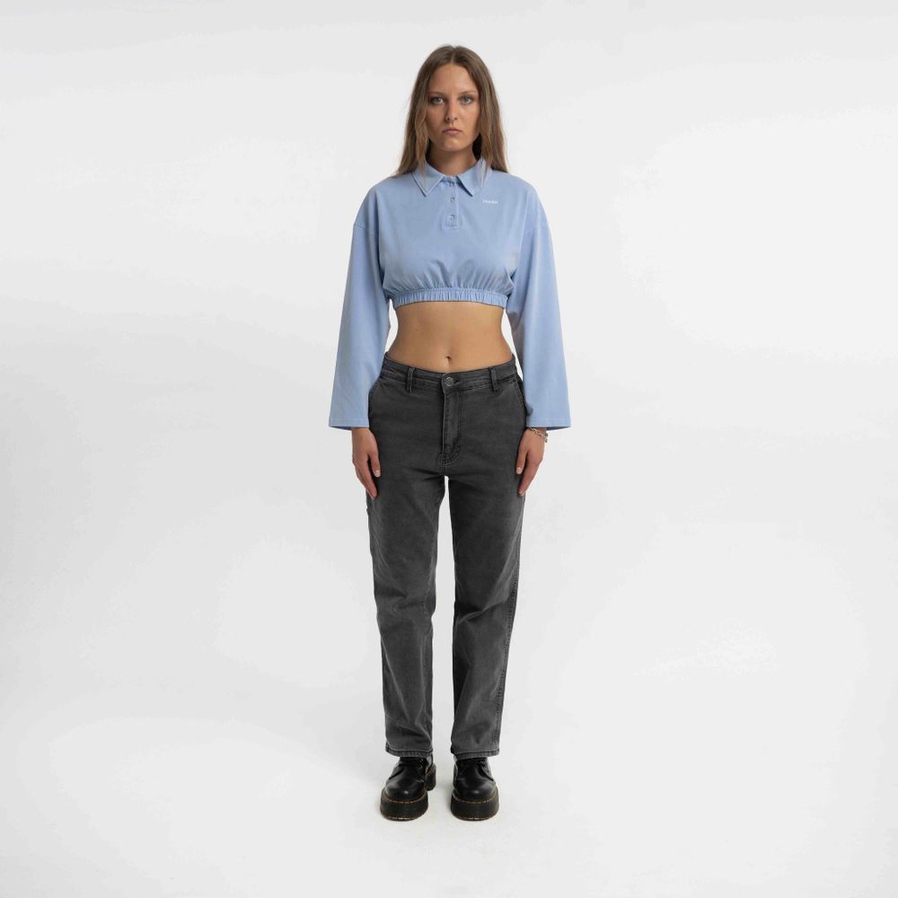 Купить Поло Dissident Crop OG Logo in Garment Dyed Sky Blue Поло Dissident Crop OG Logo in Garment Dyed Sky Blue