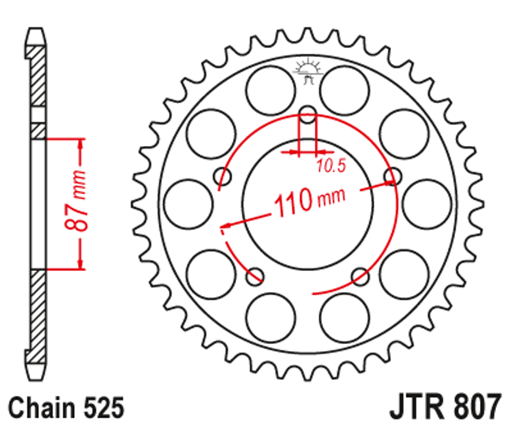 Звезда ведомая JTR807.47 JT