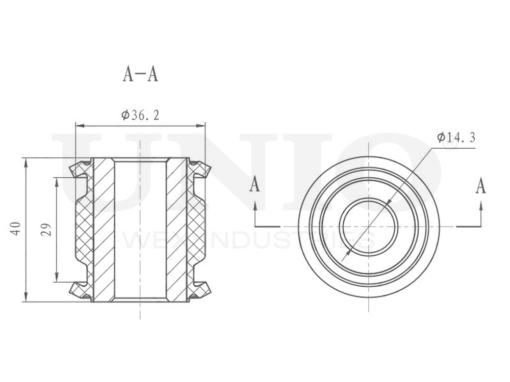 Сайлентблок внутренний заднего поперечного рычага UNIO RMP-20392