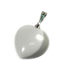 Кулон "Сердце" агат жемчужно-серый асс.