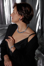 Колье Crezus, с кристаллами, CZ24-24E42 (голубой)