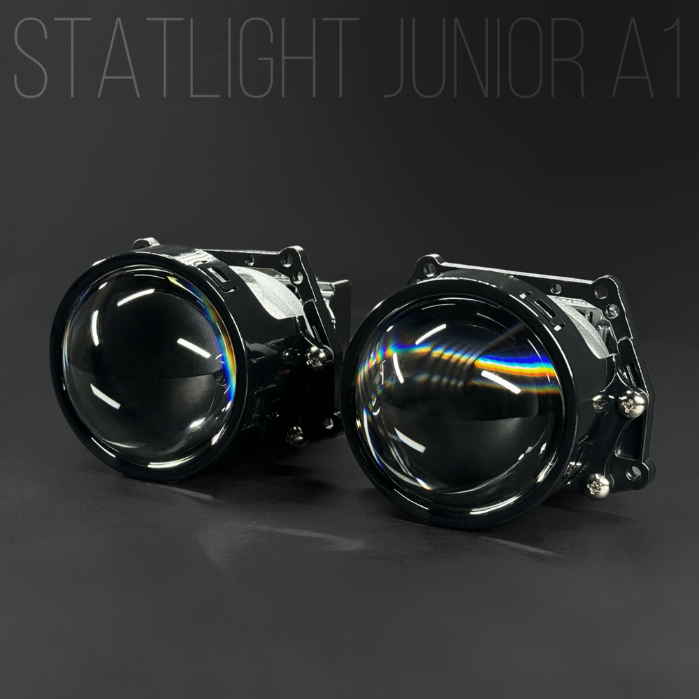 Би Лед линзы автомобильные в фары Светодиодные Statlight Junior A1 Bi LED линзы 3.0 дюйма, комплект 2 шт.