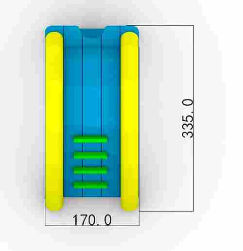 Надувная мини-лестница для бассейна из ПВХ, синий, 3,3*1,7*2,1 м
