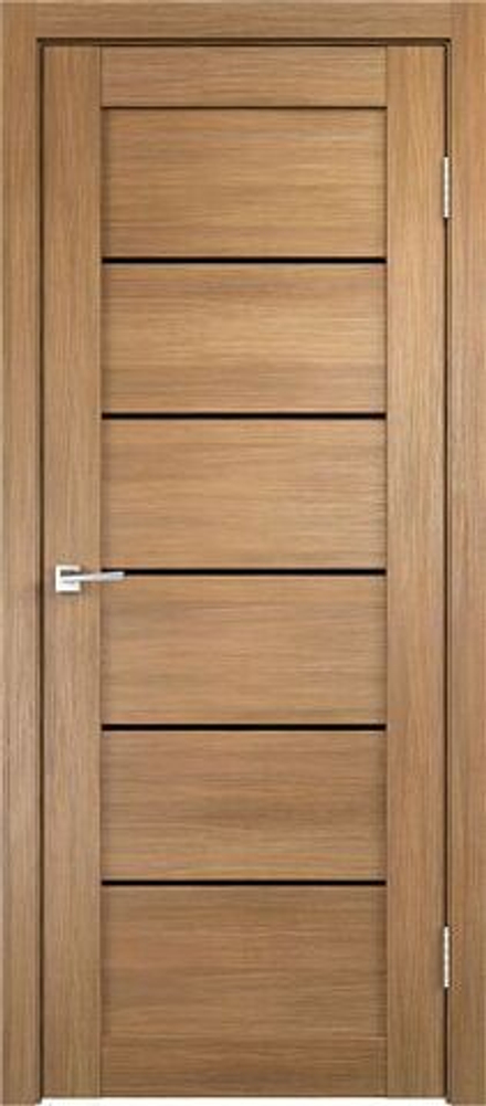 Межкомнатная дверь Linea 1 PO Лакобель Черное (700x2000, Дуб золотой)