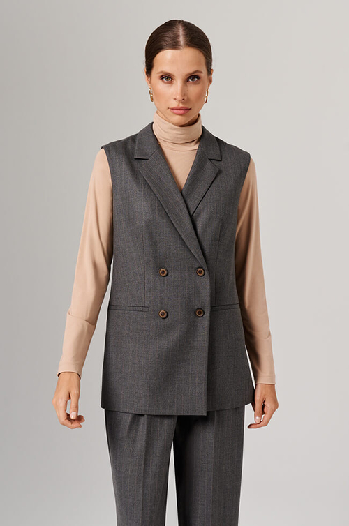 1911 Жилет женский (темно-серый полоска)