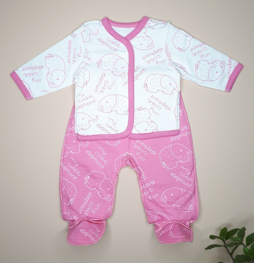 Комплект Мой милый слоник (бело-розовый)