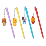 Ручка шариковая, масляная, Basir, синие чернила, серия "Животные", с брелоком, 30 шт