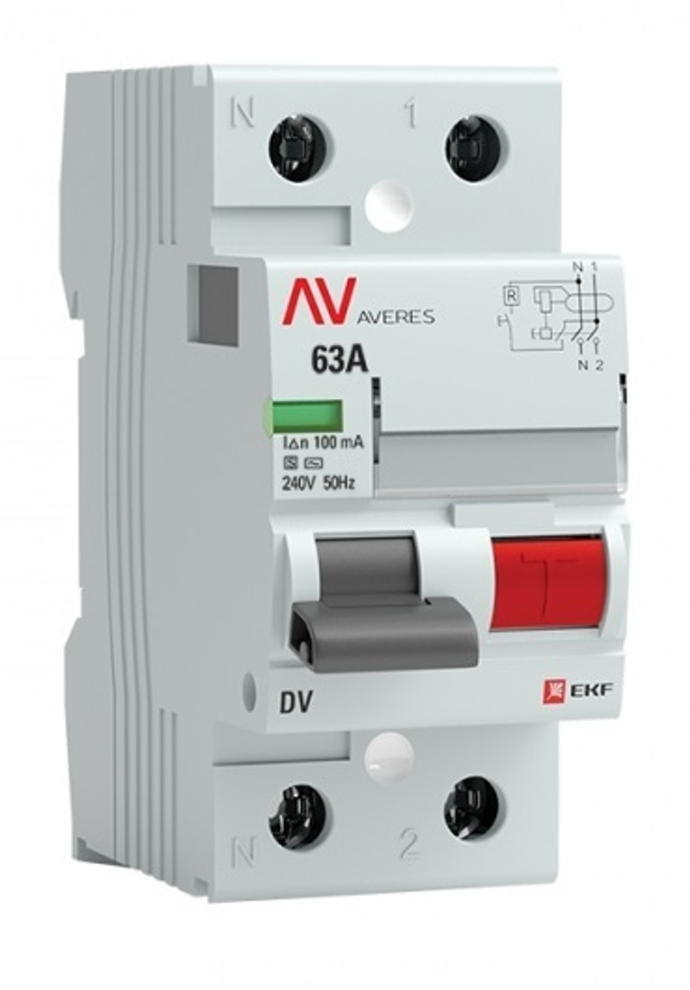 УЗО  EKF rccb-2-63-100-s-av